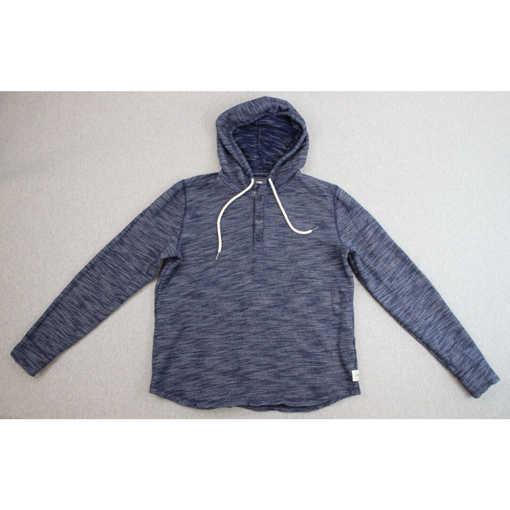 Express Sweater Mens Size Medium Cotton Blend‎ 1/4 Button Pullover Hooded
